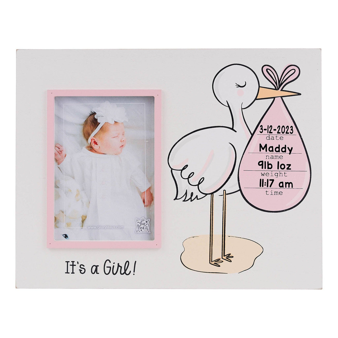 Girl's Birth Announcement Picture Frame