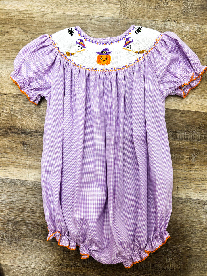 Purple Smocked Halloween Dress - Lulu Bebe