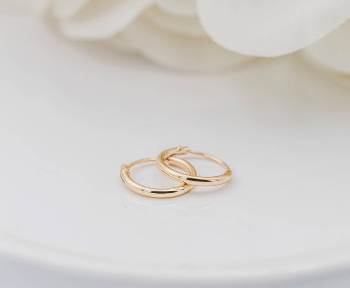 14K Gold-Plated Hoop Earrings for Children and Babies - Cherished Moments