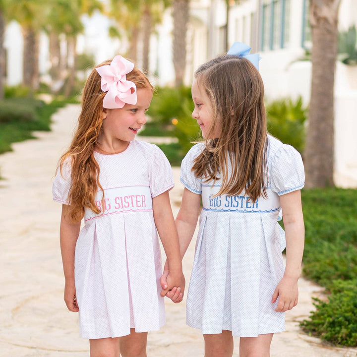 Smocked Pink Big Sister Dress - Shrimp & Grits Kids