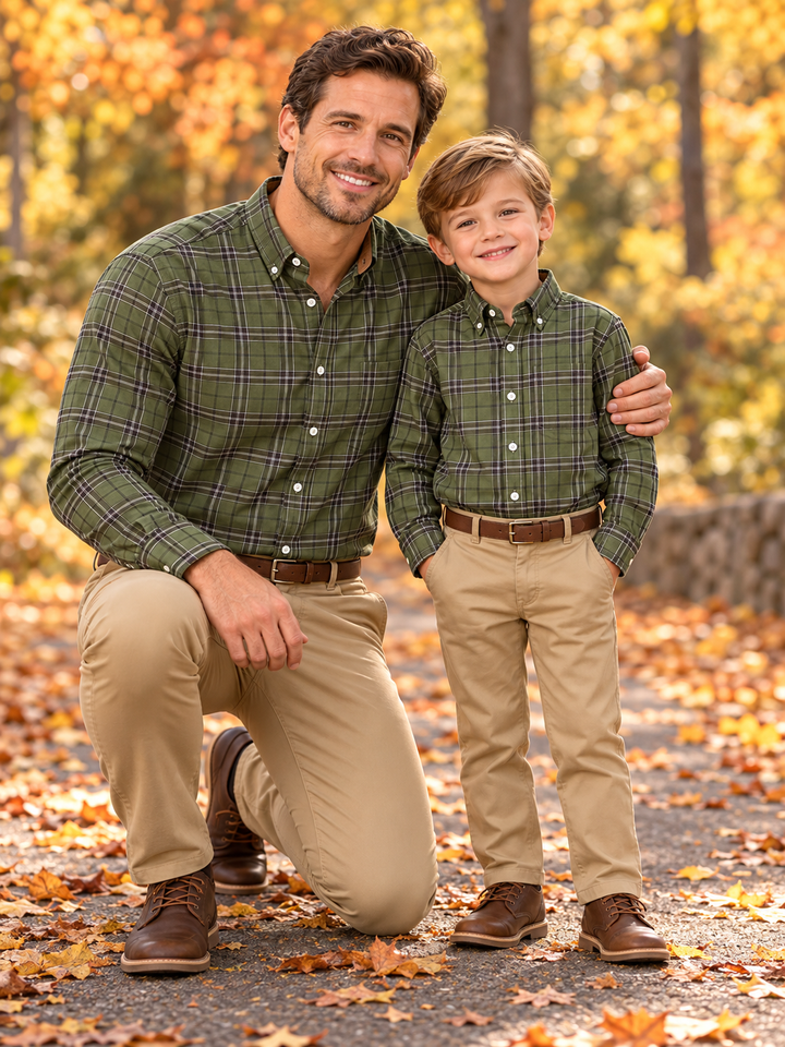 Olive Highland Plaid Button Down - Zuccini Kids