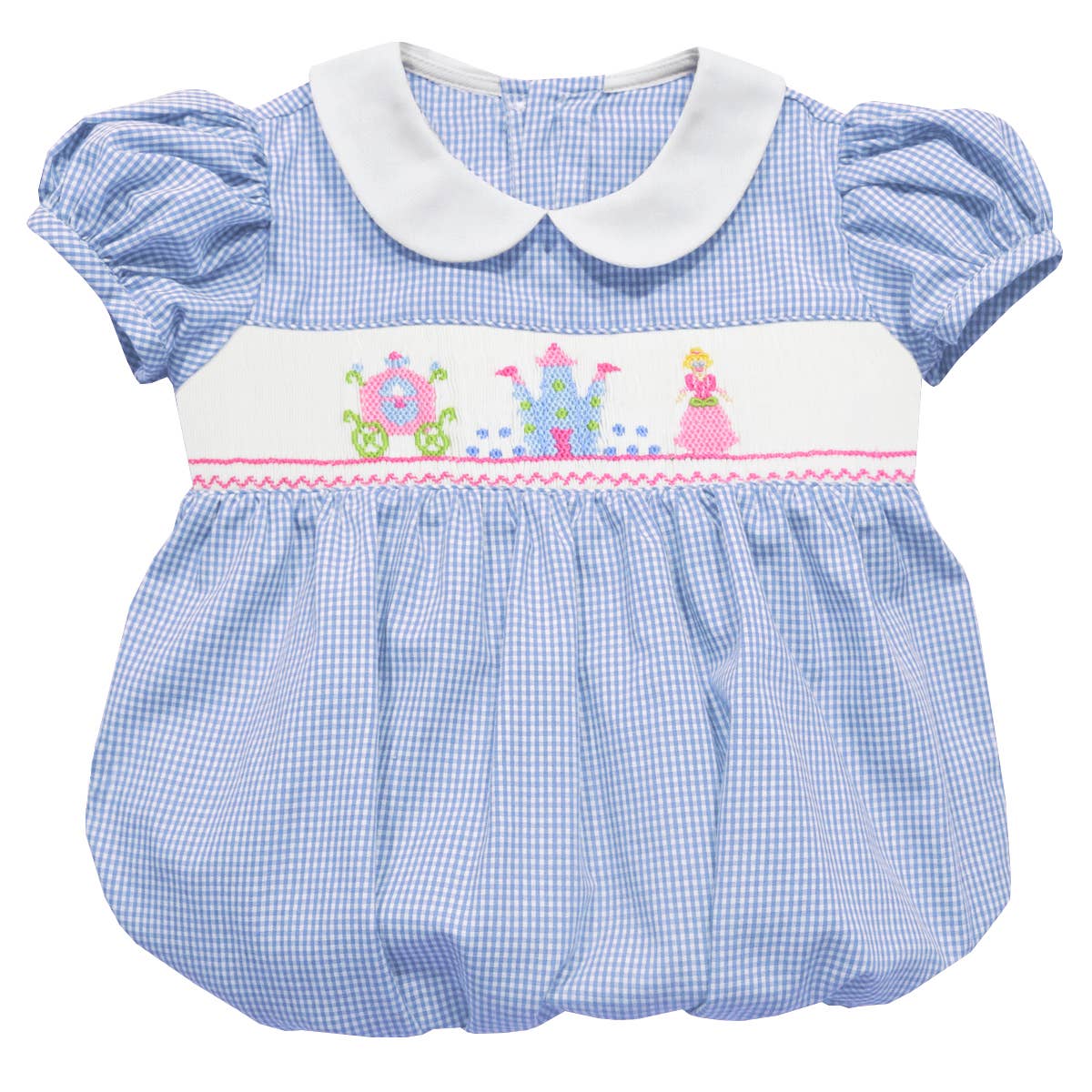 Smocked Princess Castle Bubble in Blue - Vive La Fete