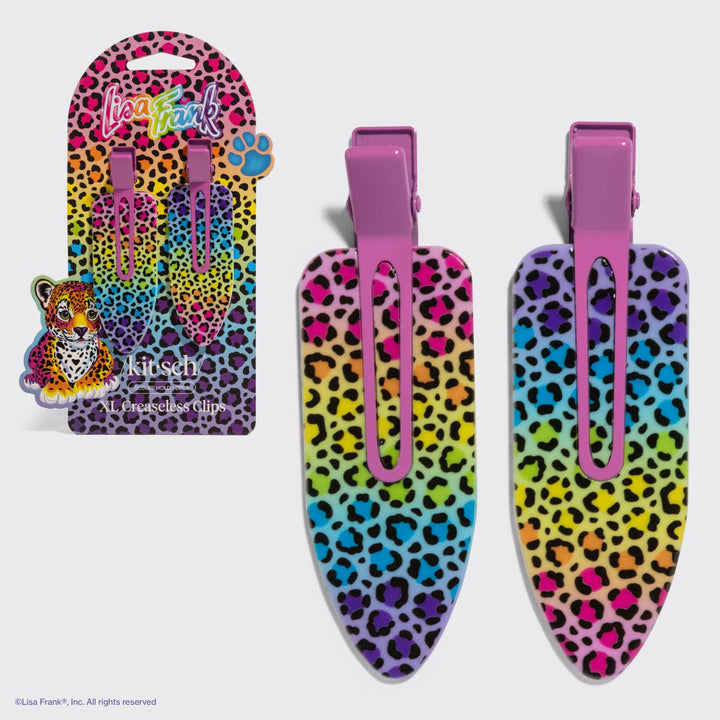 Lisa Frank x Kitsch XL Creaseless Clips in Rainbow Leopard - kitsch