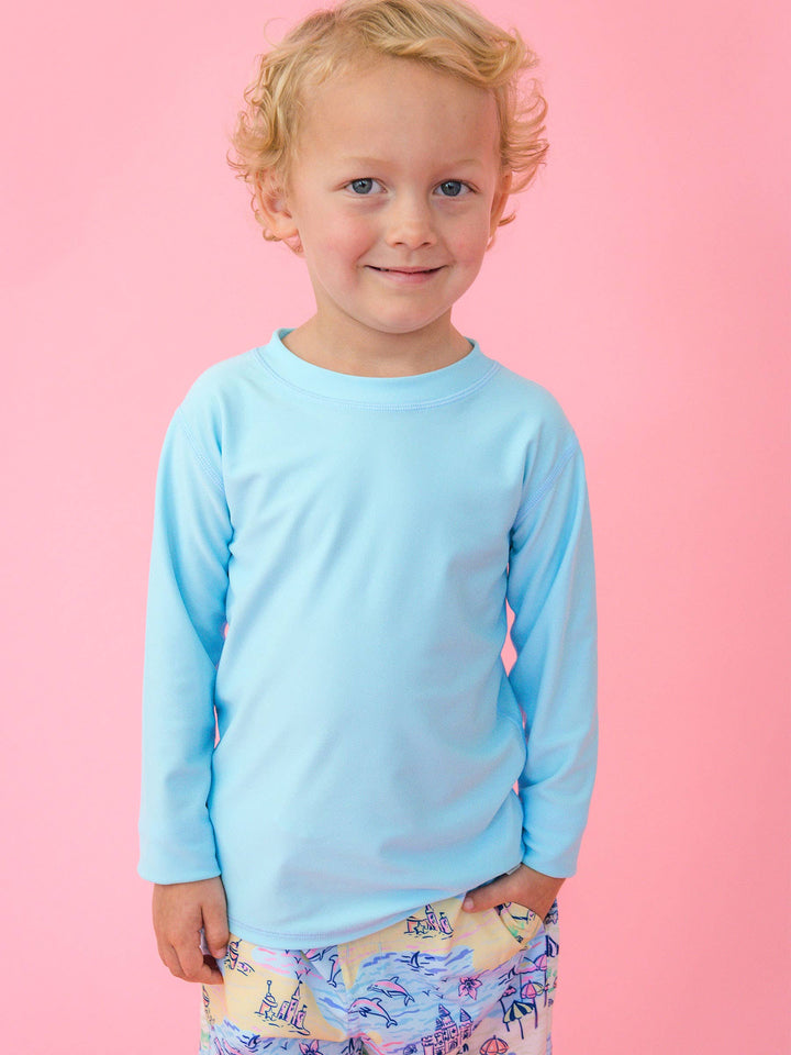 Boys Blue Breeze Long Sleeve Rash Guard - RuggedButts