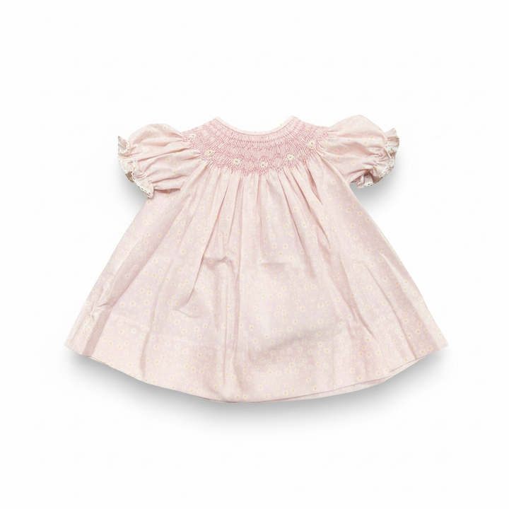 Girls Pink Smocked Daisy Collection - Lulu Bebe