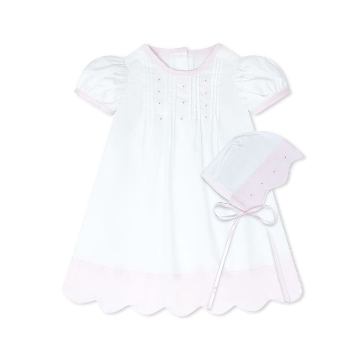 White/Pink Scallop Daygown Set - Lullaby Set