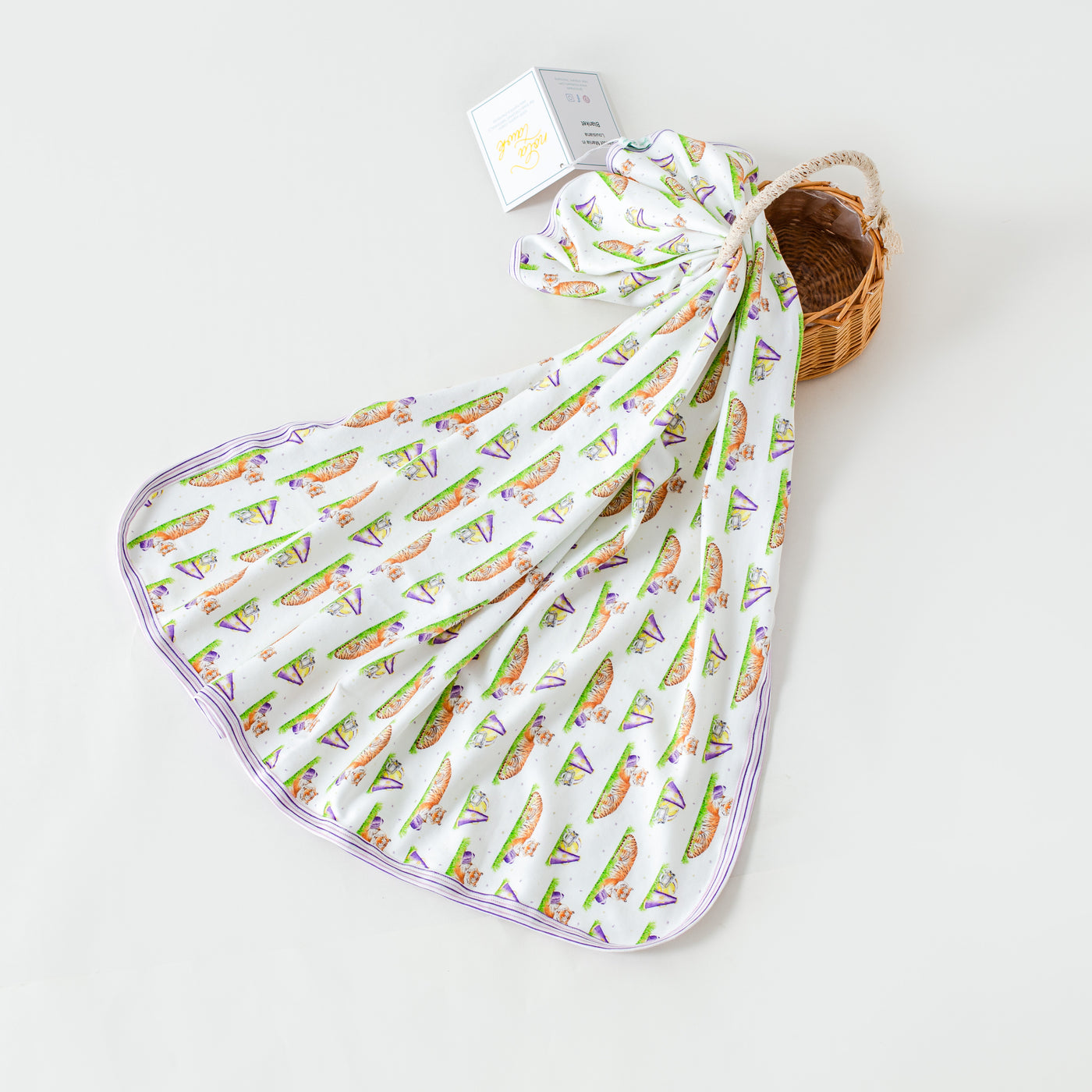 Mascot Mania in Louisiana Organic Cotton Baby Blanket - Nola Tawk