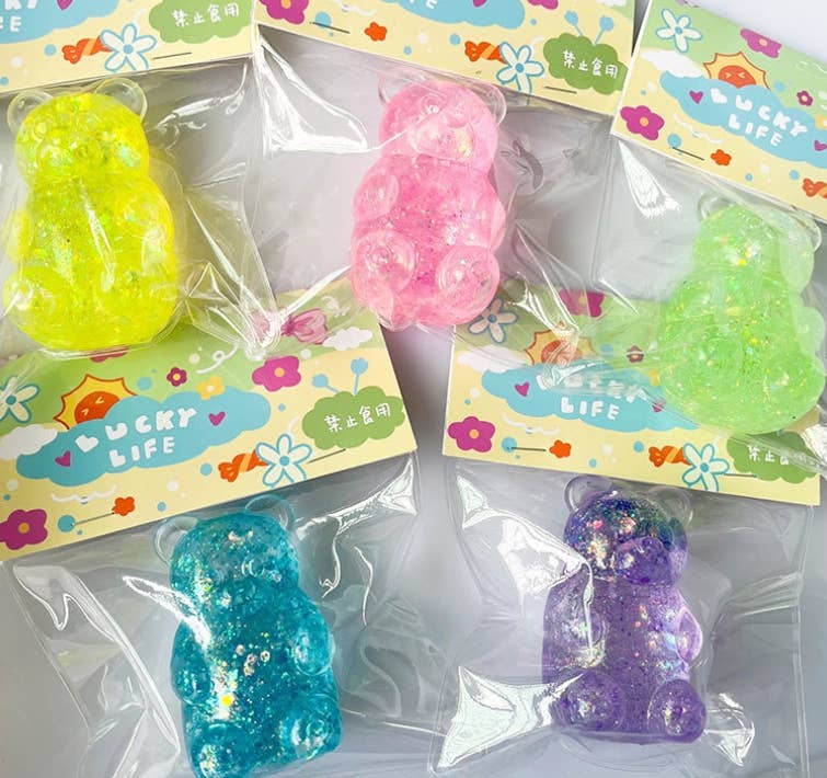 Cute Glitter Bear Squishy Toys