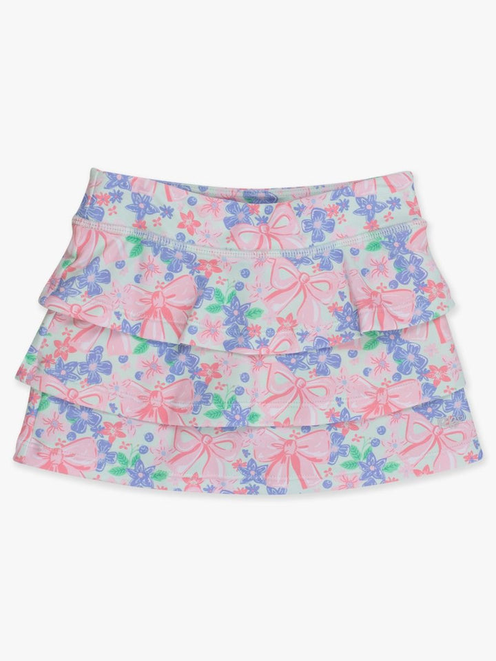 Bow Blooms Tiered Athletic Skort - RuffleButts