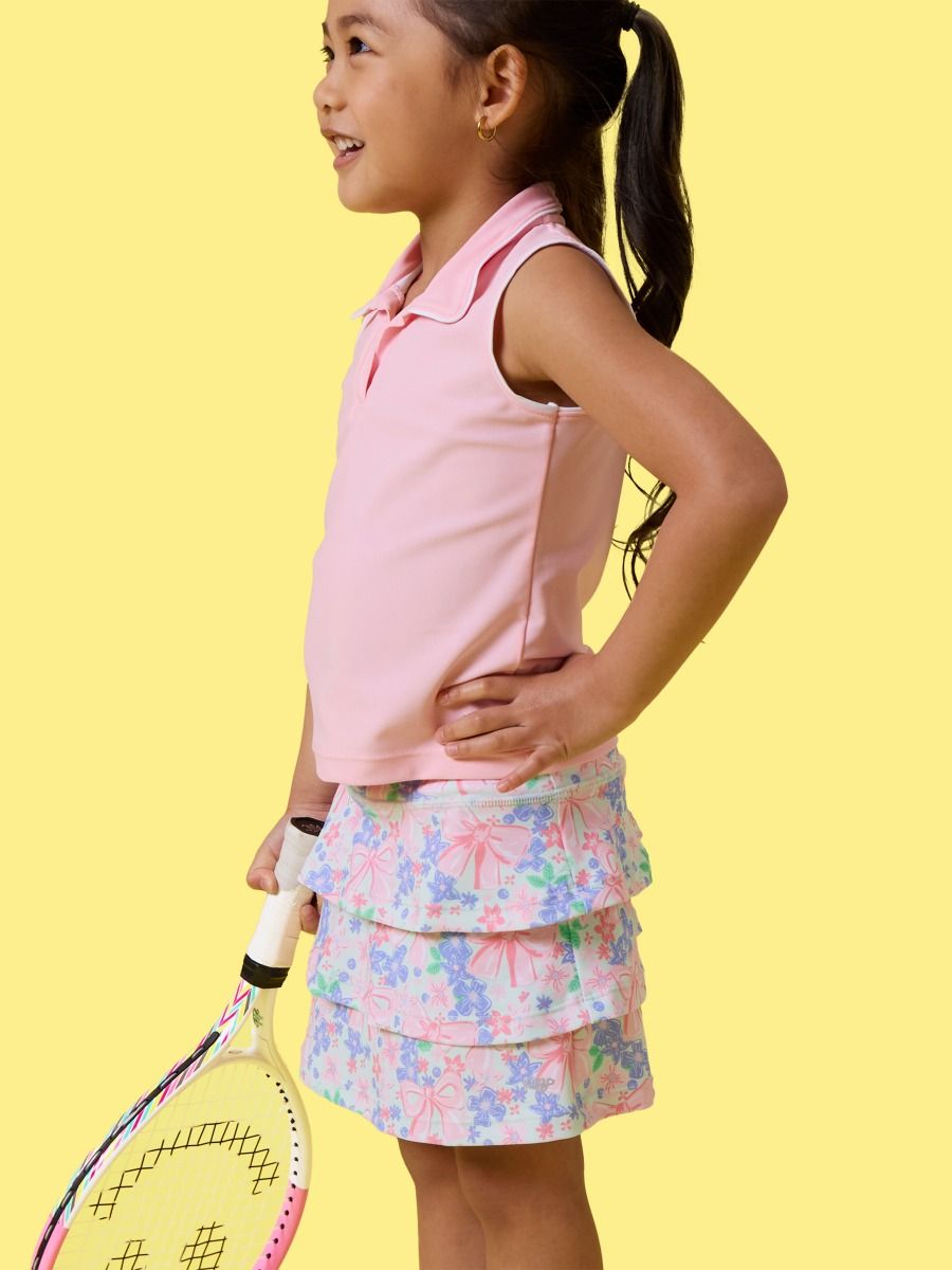 Bow Blooms Tiered Athletic Skort - RuffleButts