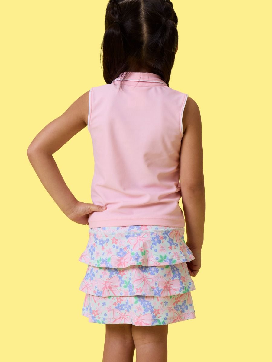 Bow Blooms Tiered Athletic Skort - RuffleButts