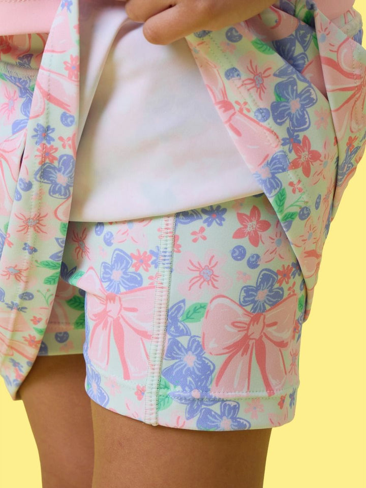 Bow Blooms Tiered Athletic Skort - RuffleButts