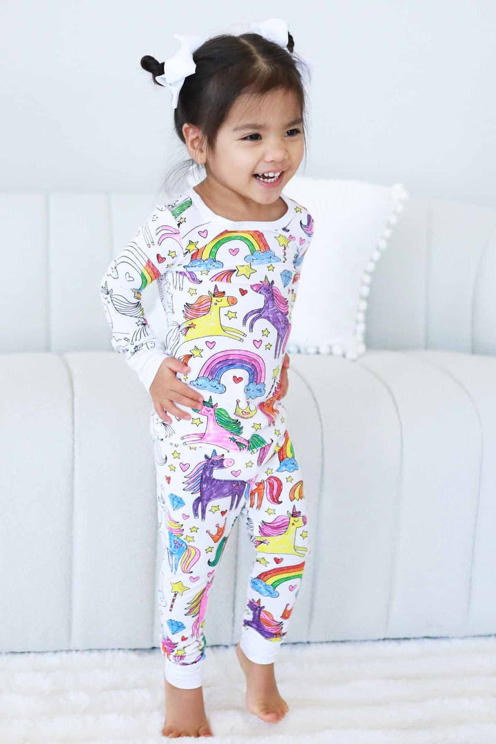 Enchanted Unicorns Colorable Pajamas - Caden Lane