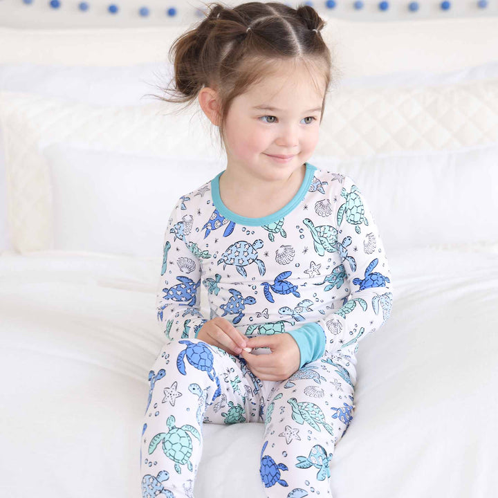 Sea Turtle Splash Pajama Set - Caden Lane