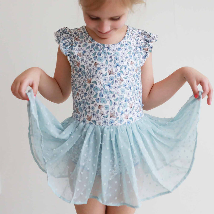 Blue Ballerina Blossoms Leotard - Caden Lane