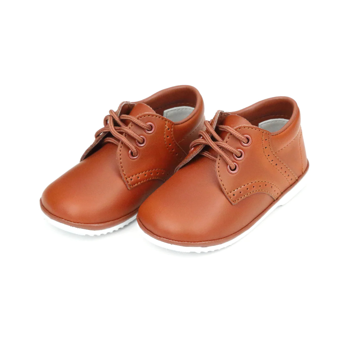 Boys Leather Lace Up Oxford - Cognac - L'Amour