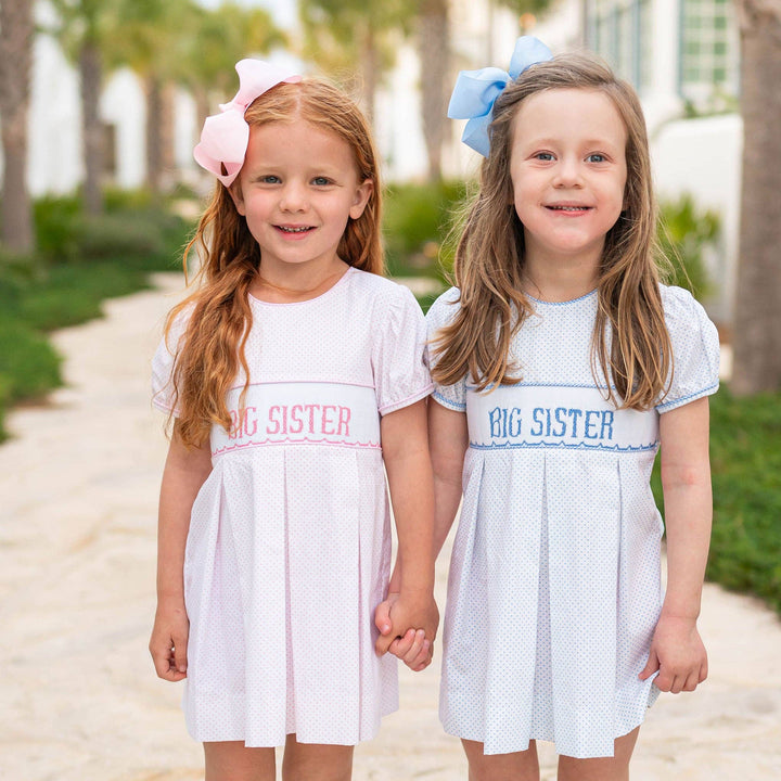 Smocked Pink Big Sister Dress - Shrimp & Grits Kids