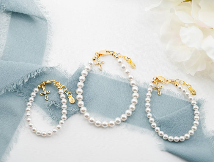 Kids 14K Gold-Plated Baptism Cross Bracelet
