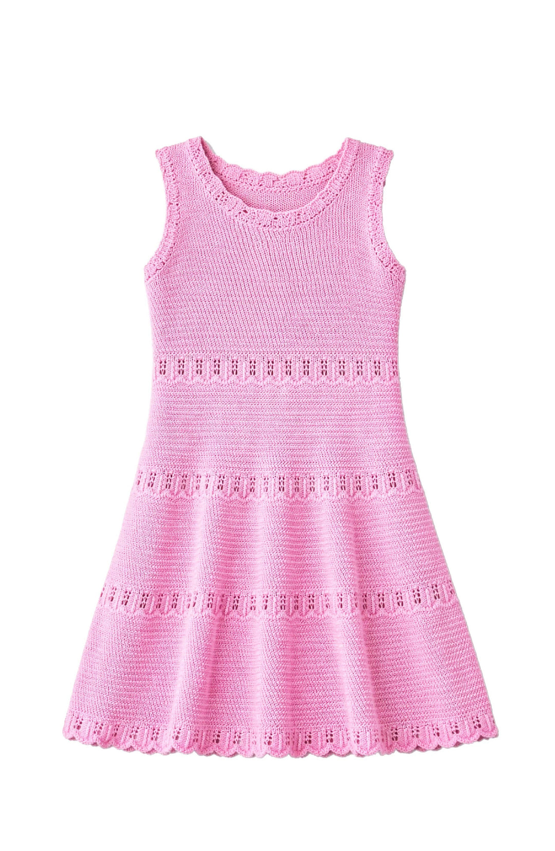 Pink Crochet Flare Swimsuit Coverup