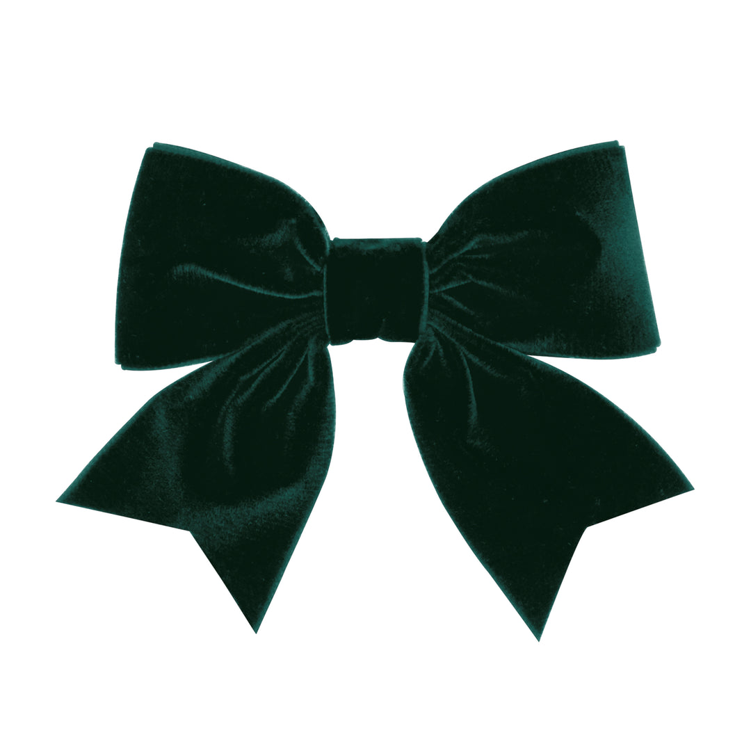Medium Velvet Two-Loop Bow with Fancy Cut Tail - Wee Ones