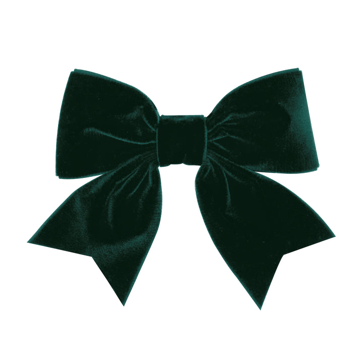 Medium Velvet Two-Loop Bow with Fancy Cut Tail - Wee Ones