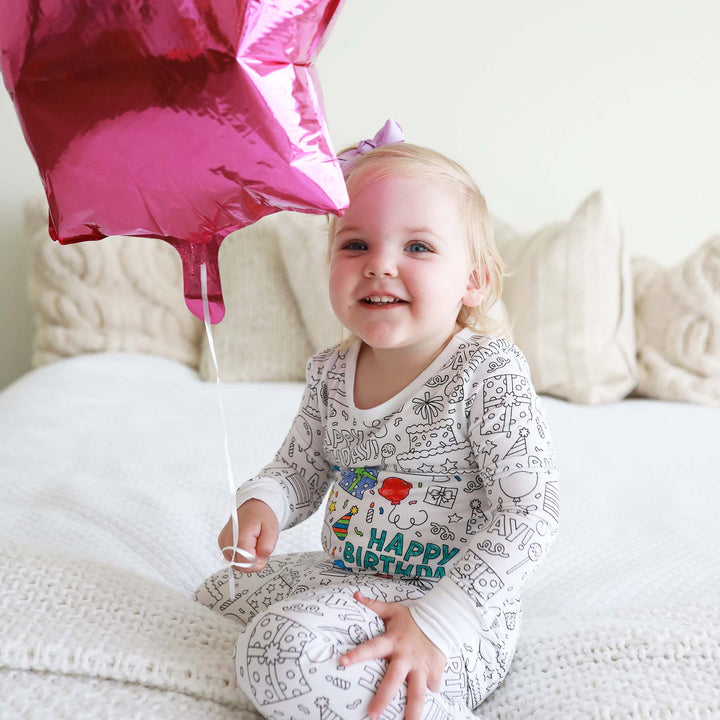 Colorable Birthday Pajama Set - Caden Lane