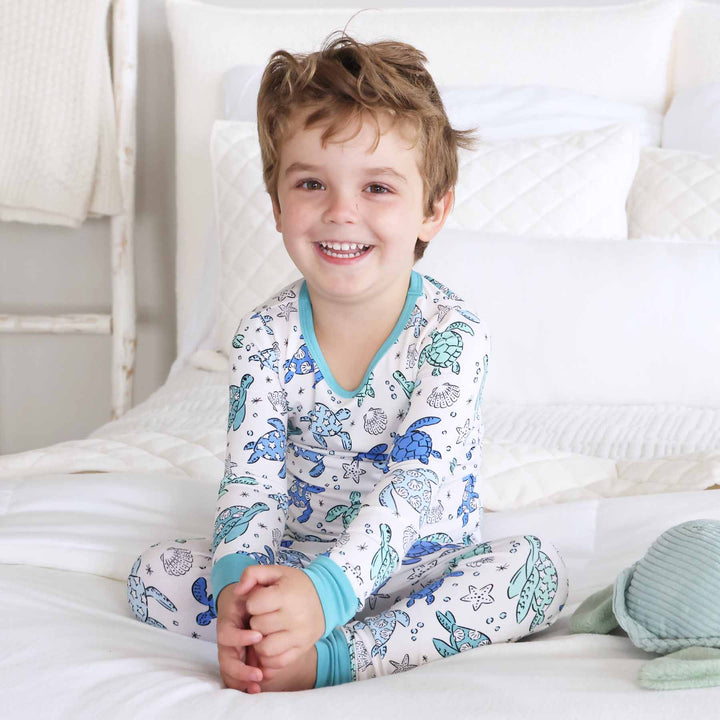Sea Turtle Splash Pajama Set - Caden Lane