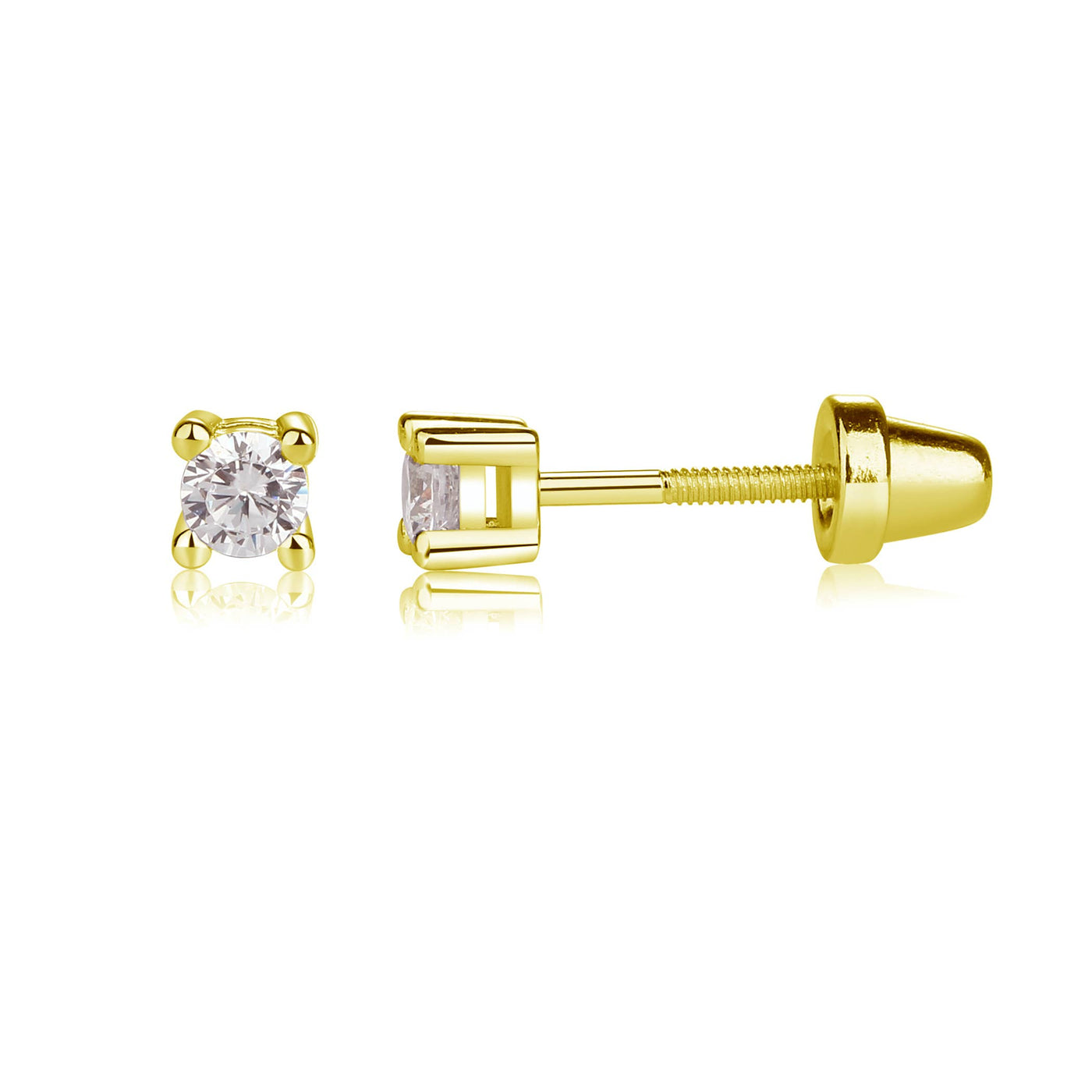 14K Gold Phianite Earrings - Cherished Moments