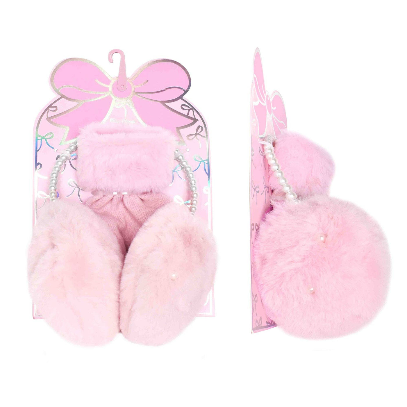 Pearl Headband Pink Earmuff & Glove Set - OMG Accessories