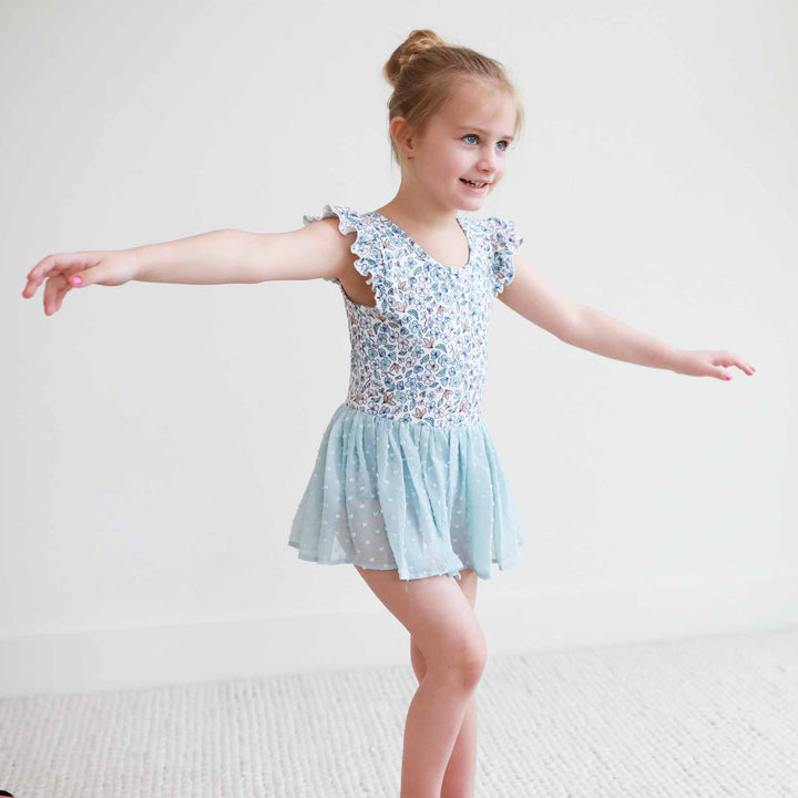 Blue Ballerina Blossoms Leotard - Caden Lane