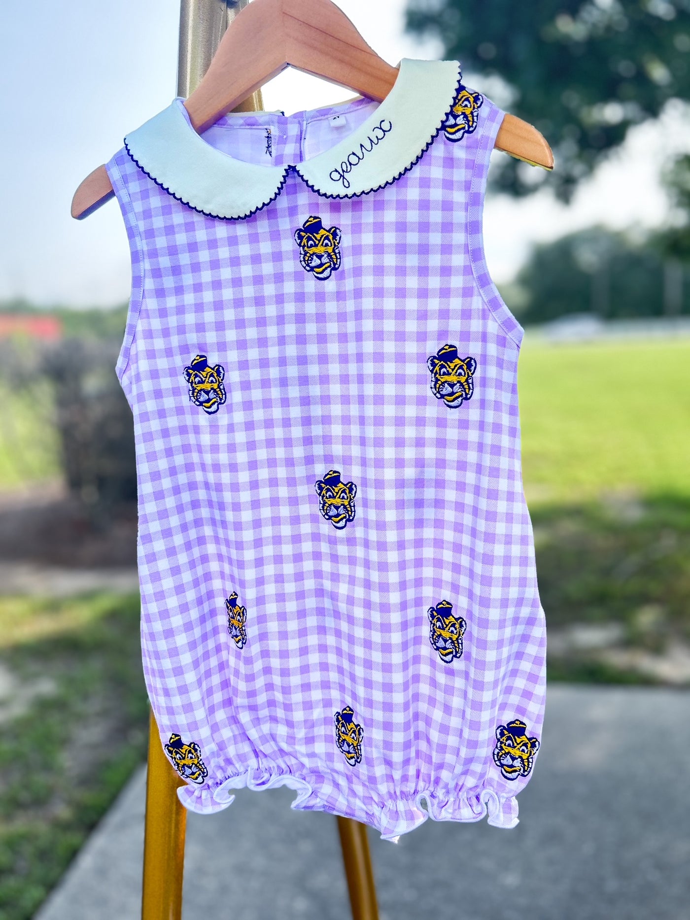 Embroidered LSU Tiger Girls Bubble - GEAUX