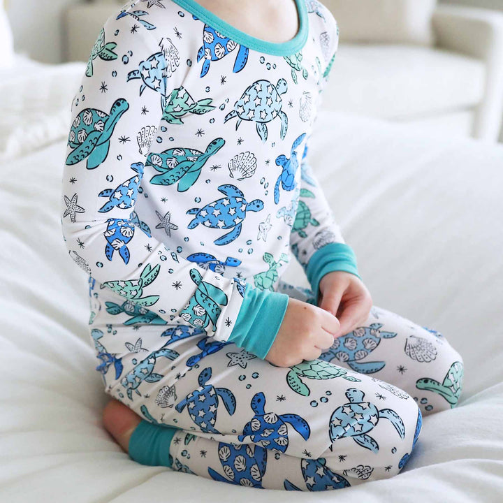 Sea Turtle Splash Pajama Set - Caden Lane