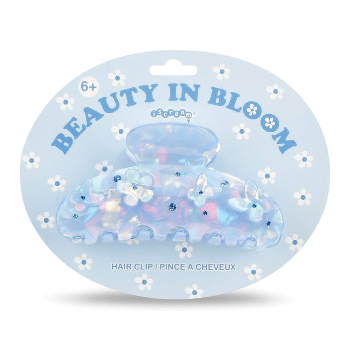 Iridescent Blue Flower Hair Clip