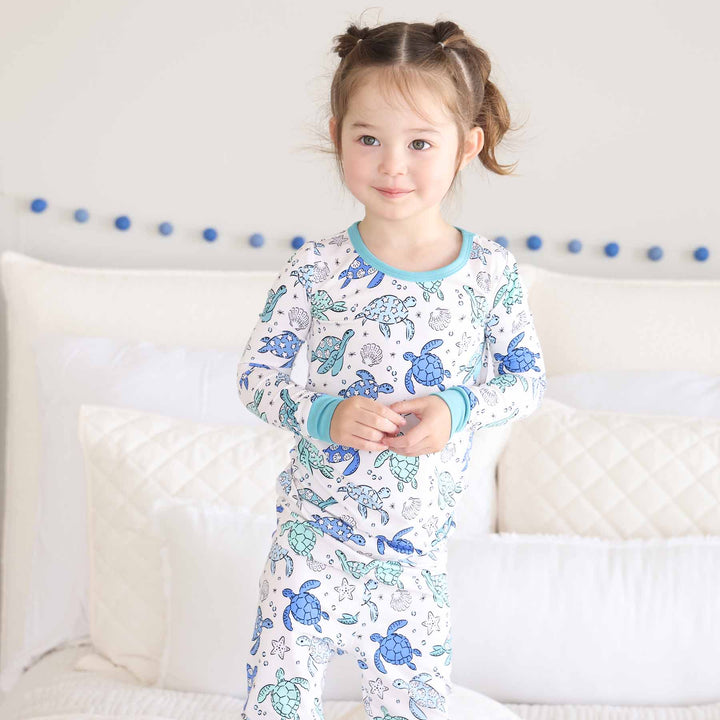 Sea Turtle Splash Pajama Set - Caden Lane
