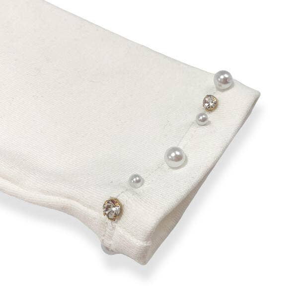 White Embellished Trim Top - Doe a Dear