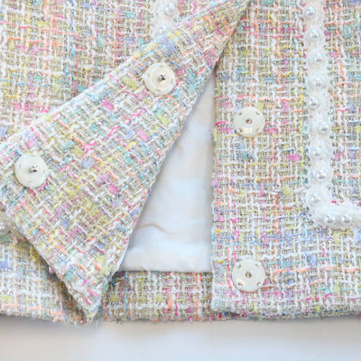 Pearl Trim Tweed Jacket & Ruffle Hem Shorts - Doe a Dear