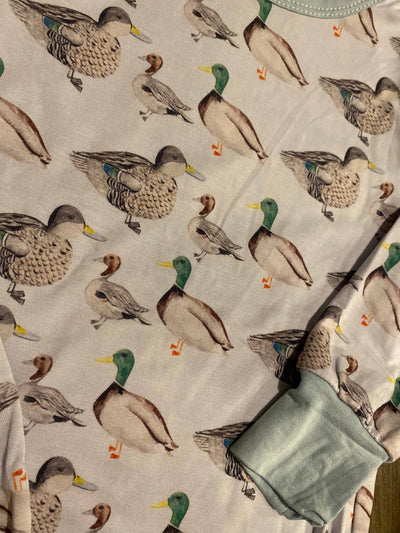 Mallard Duck Bamboo Romper Zip Pajamas