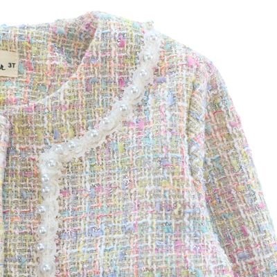 Pearl Trim Tweed Jacket & Ruffle Hem Shorts - Doe a Dear