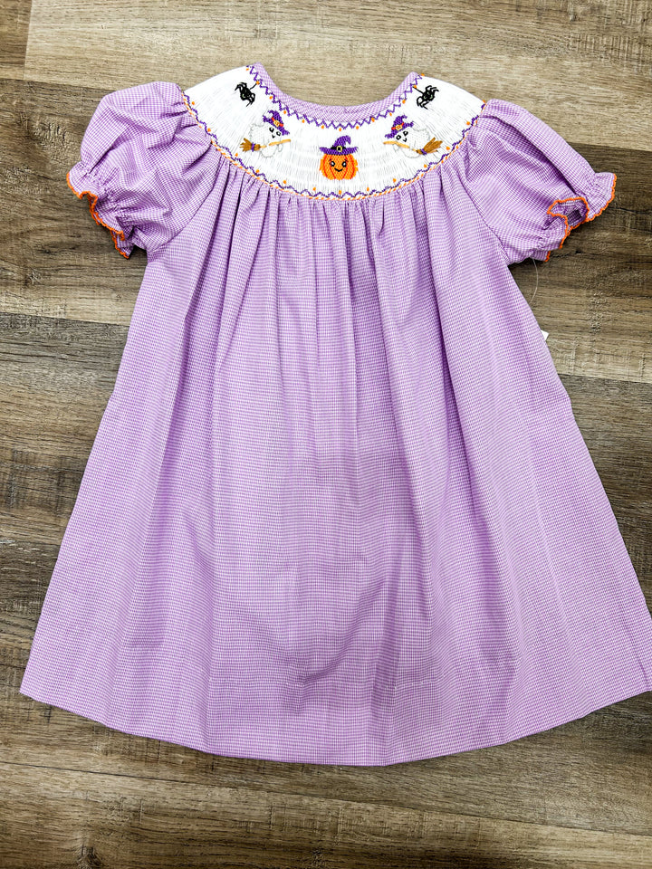 Purple Smocked Halloween Dress - Lulu Bebe