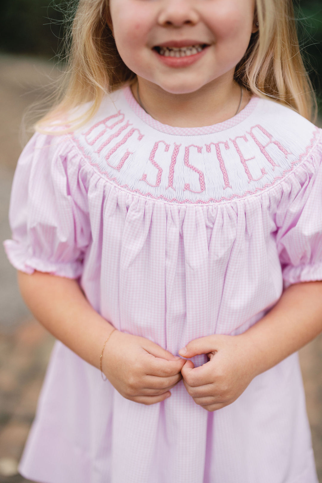 Pink Smocked Big Sister Dress - Teeta