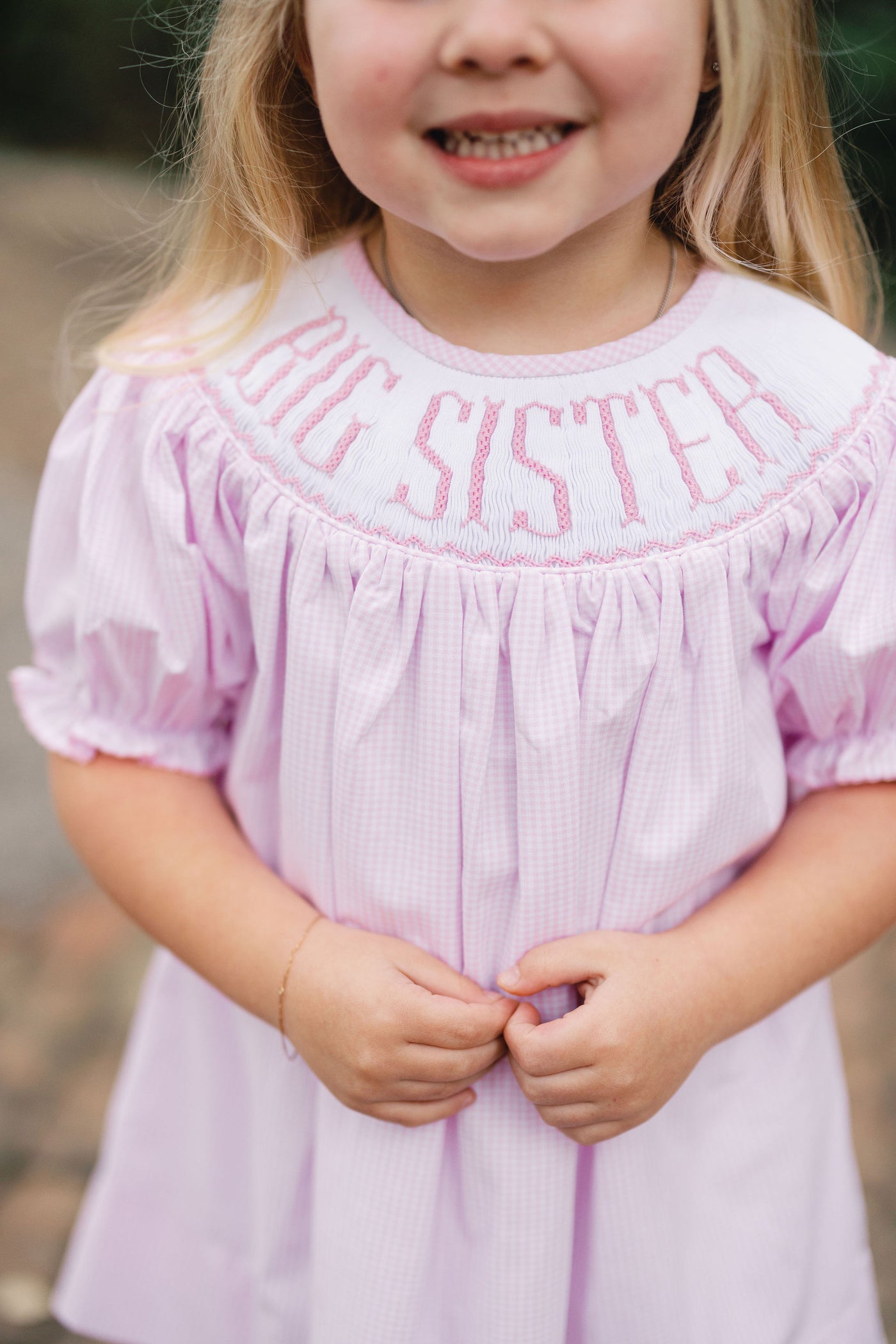 Pink Smocked Big Sister Dress - Teeta
