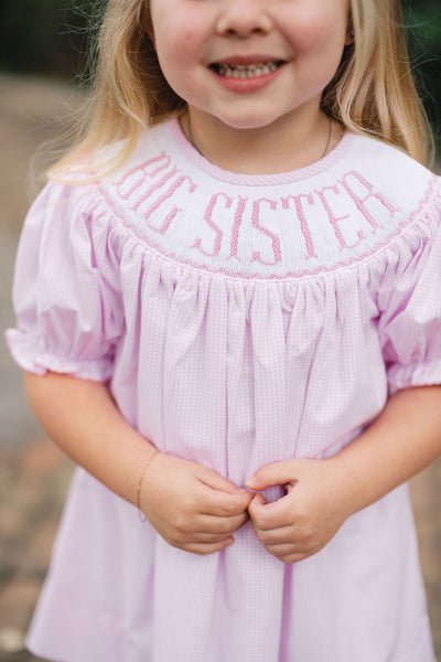 Pink Smocked Big Sister Dress - Teeta