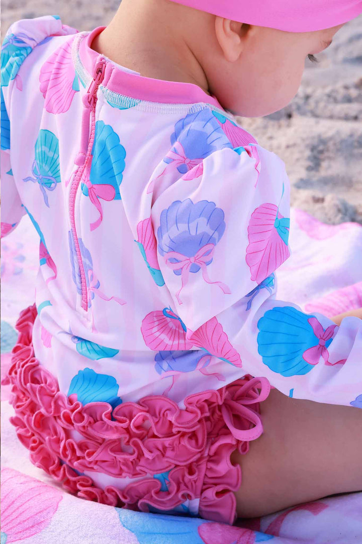 Seaside Sweetie Rash Guard Swimsuit  - Caden Lane -