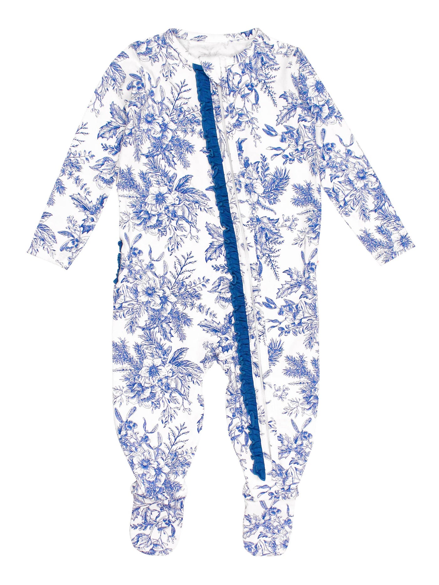 Winter Bliss Toile Bamboo Footie - RuffleButts