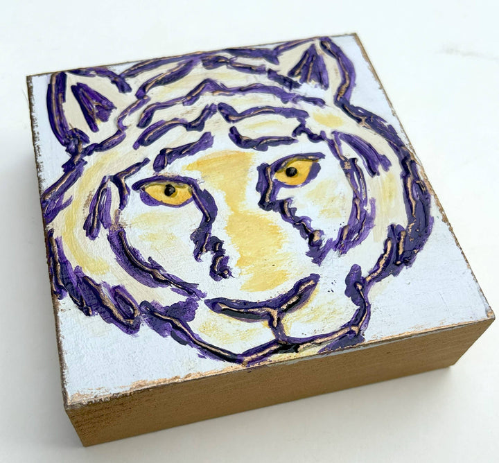 Tiger Hand Painted Textured Block Canvas - Coddiwomple