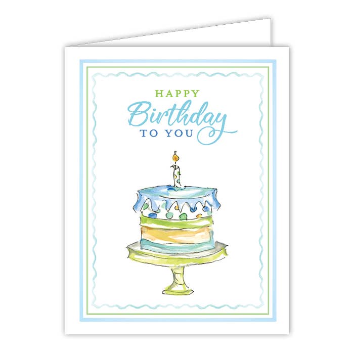 Blue Happy Birthday Greeting Card