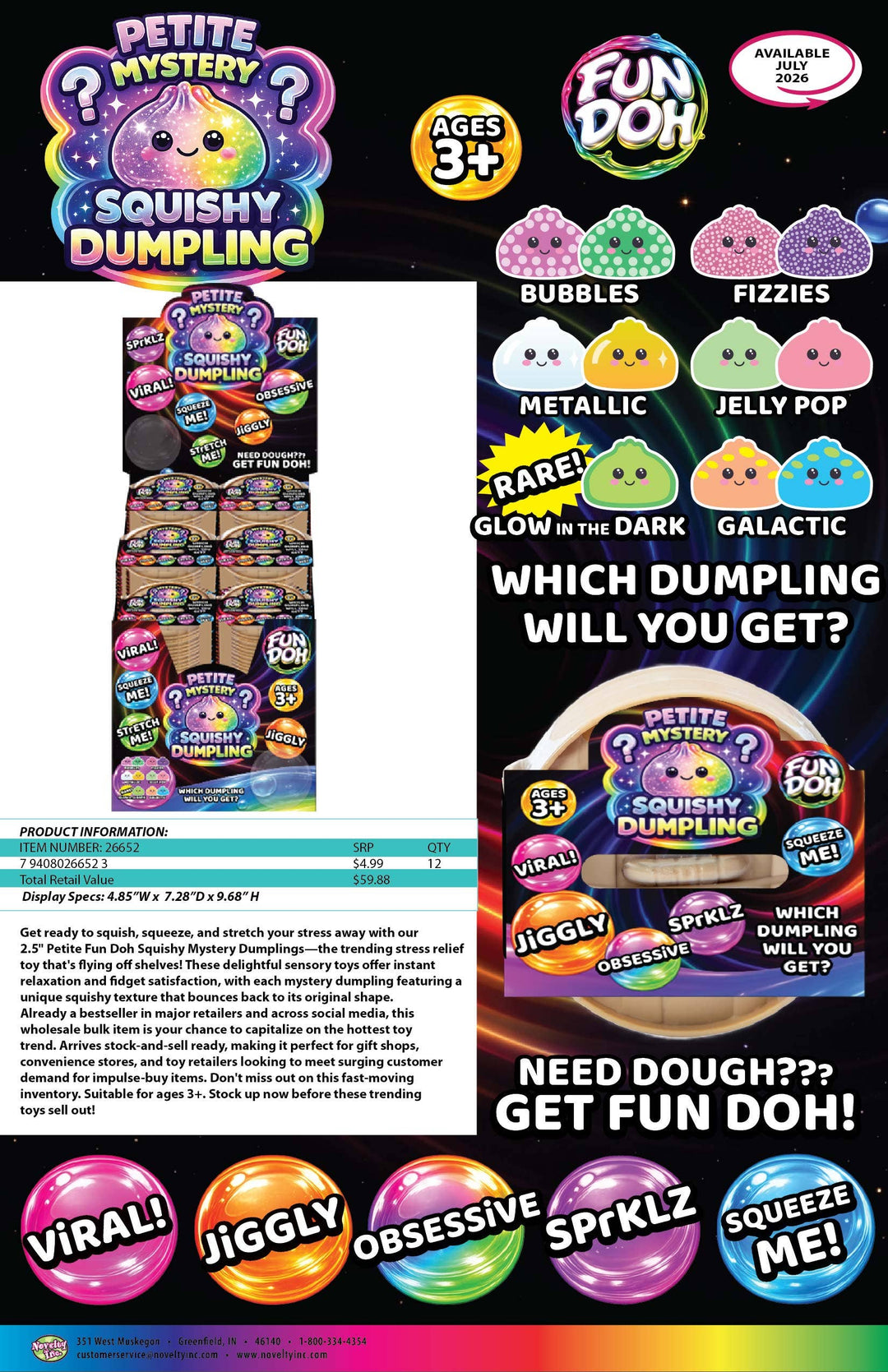 Glitter Mystery Mini 2.5" Dumpling Squishy
