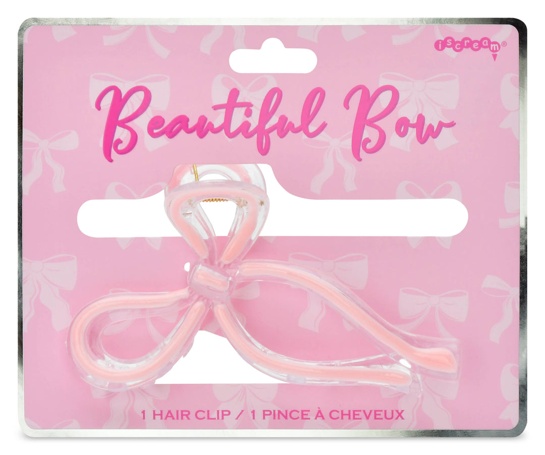 Pink Bow Large Hair Clip