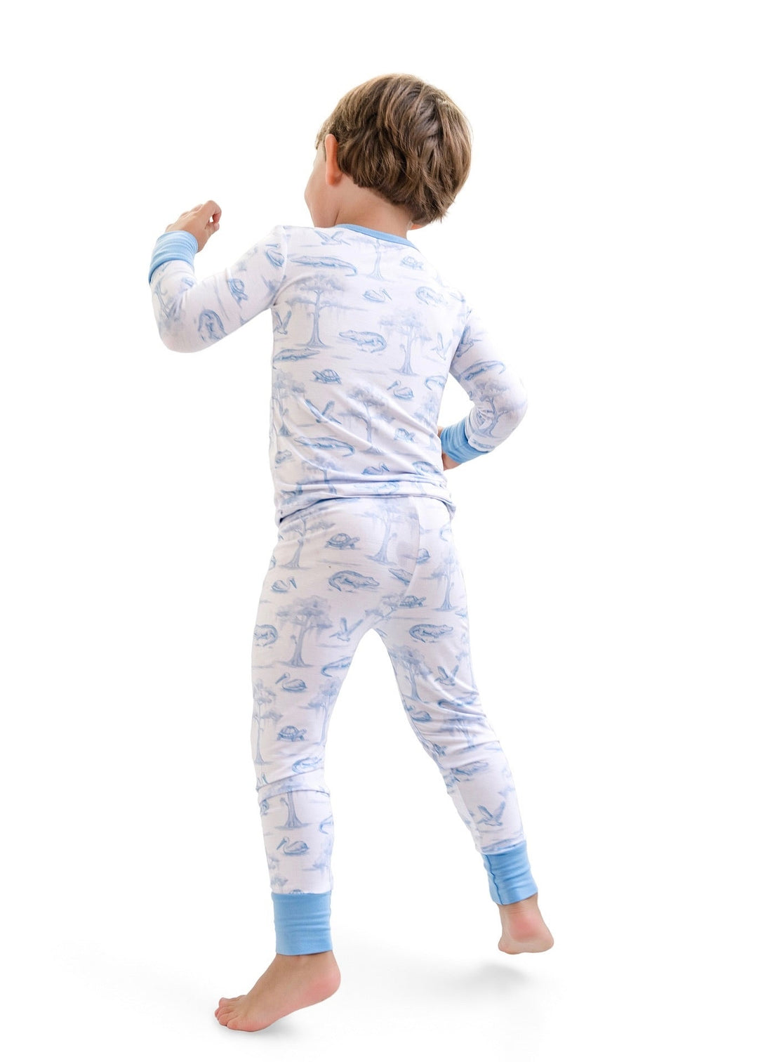 Blue Bayou Toile Bamboo Pajama Set - Pearls & Pelicans
