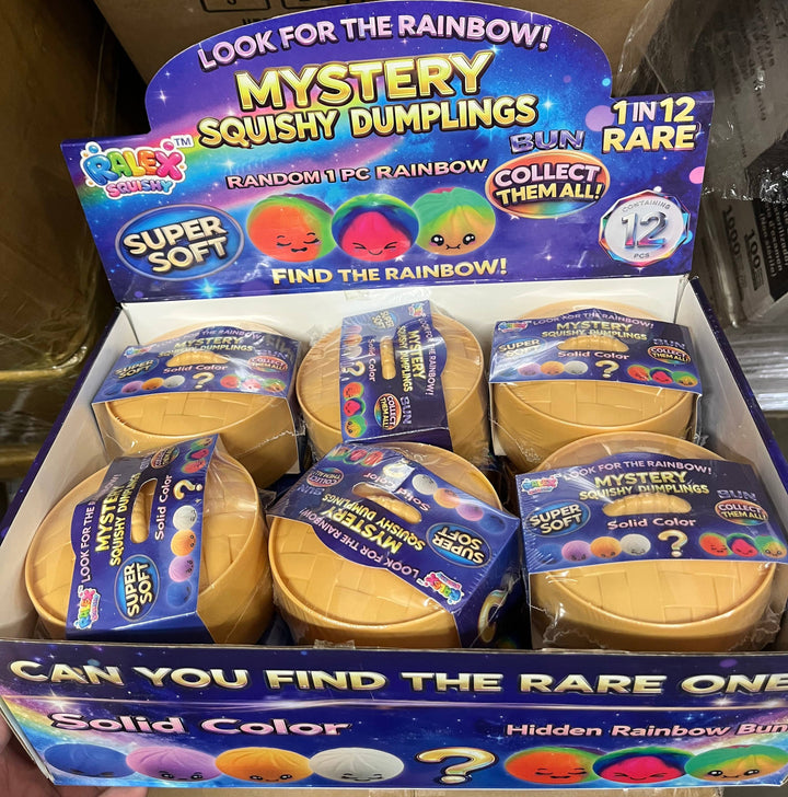 Box of Mystery Squishy Dumplings with colorful packaging
